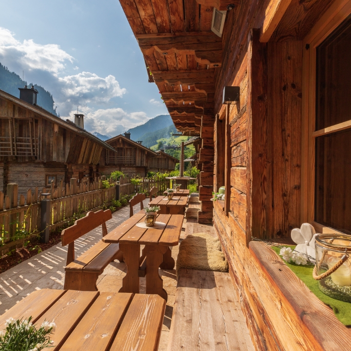 Wooden outside area of a Chalet