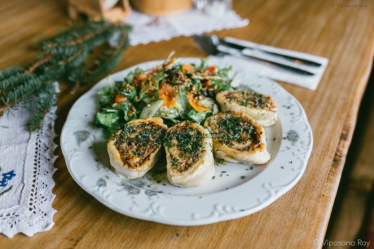 Austrian Dish at a wooden table