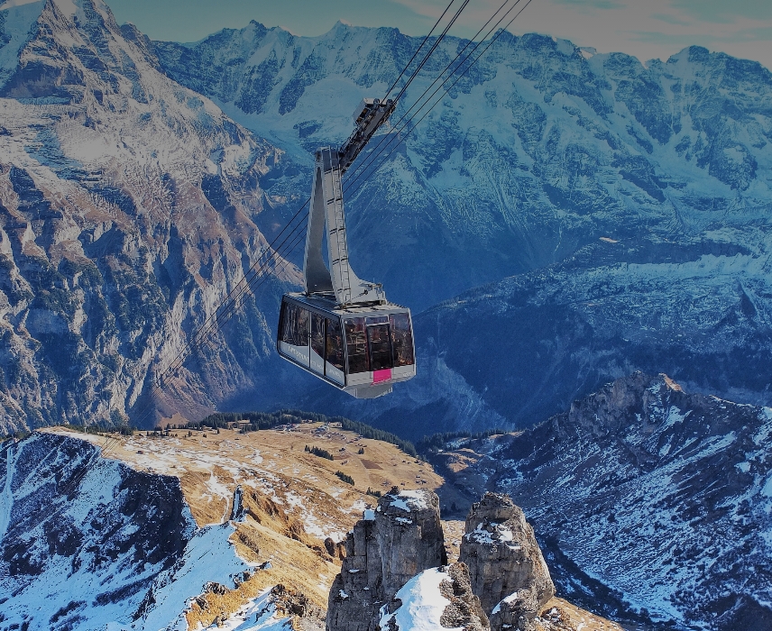 Gondola in the mountains